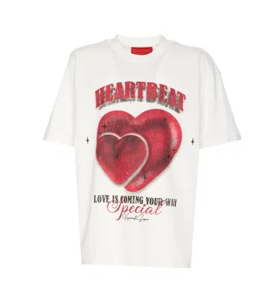 Vision Of Super Heartbeat Print T-shirt In White