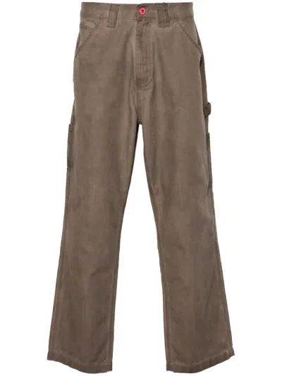 Vision Of Super Logo-patch Trousers In Brown