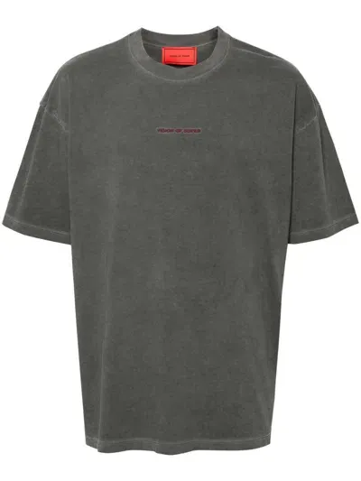 Vision Of Super Military Skull-print T-shirt In Grey