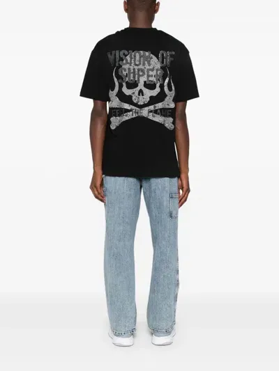 Vision Of Super Military Skull-print T-shirt In Schwarz