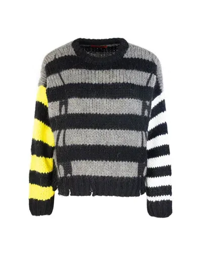 Vision Of Super Striped Crewneck Jumper In Multi