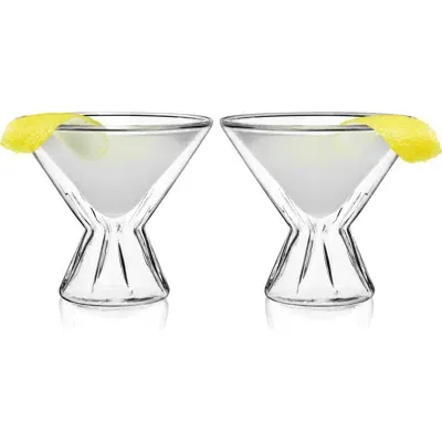 Viski Double Walled Martini Glasses Set Of 2 In Clear