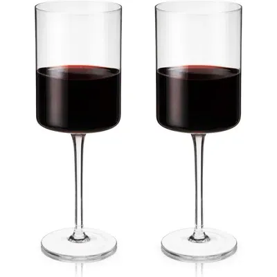 Viski Laurel Crystal Red Wine Glasses Set Of 2 In Clear