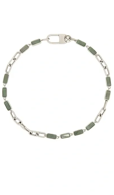 Vitaly Encode Necklace In Stainless Steel & Green Aventurin Stone