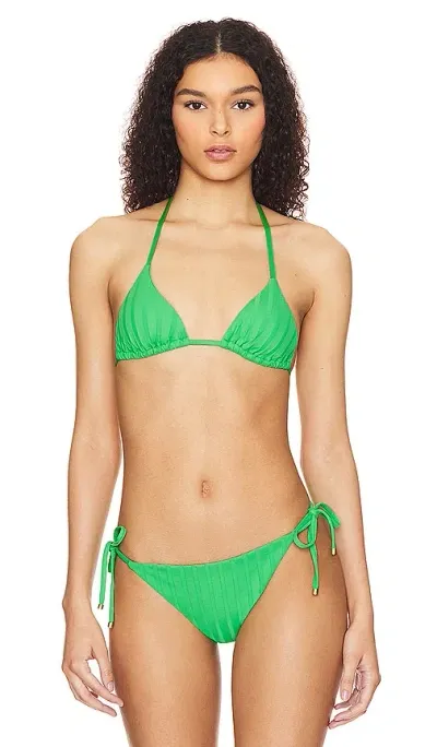 Vitamin A Gia Triangle Bikini Top In Spearmint Superrib