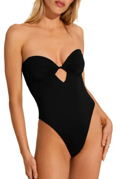 Vitamin A ® Mabel Strapless Underwire One-piece Swimsuit In Black