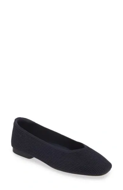 Vivaia Margot 2.0 Square Toe Flat In Navy