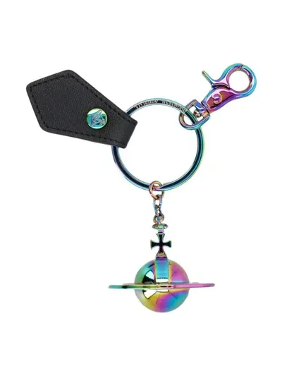 Vivienne Westwood 3d Orb Iridescent Keyring In Pink