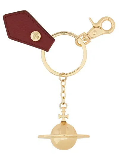 Vivienne Westwood 3d Orb Keychain In Red