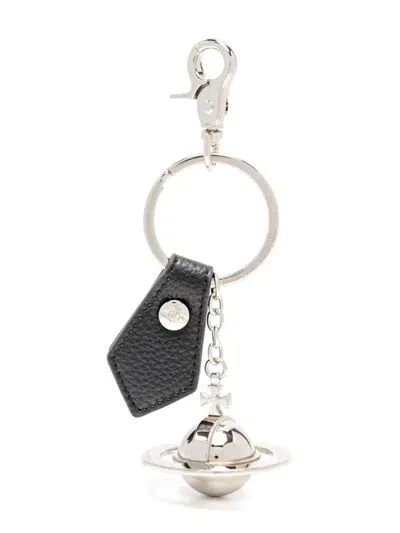 Vivienne Westwood 3d-orb Keychain In Silver