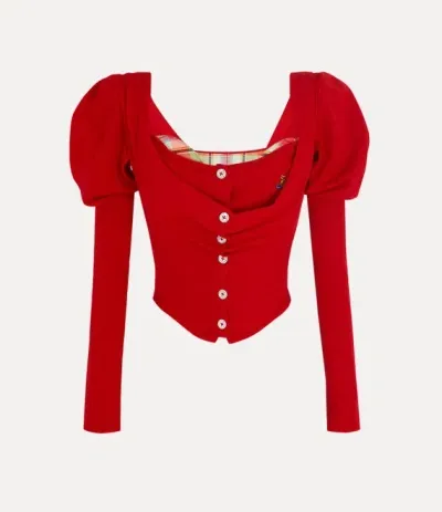 Vivienne Westwood Bea Corset Cardi Wool Red 42 Women