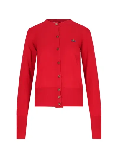 Vivienne Westwood Bea Wool Knit Cardigan In Red