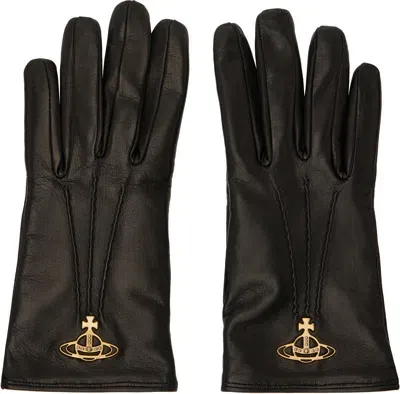 Vivienne Westwood Black Classic Gloves In Aw24-n402