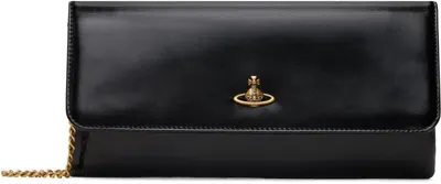 Vivienne Westwood Black Flap Clutch In N405 Black