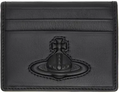 Vivienne Westwood Black Injected Orb Card Holder In Aw24-n401