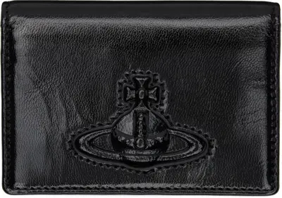 Vivienne Westwood Black Shiny Card Holder In Aw24-n404