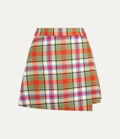 Vivienne Westwood Cut Off Skirt Wool Tartan 46 Women In Bunt