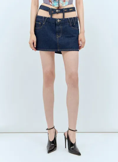 Vivienne Westwood Double-waistband Denim Skirt In Blue