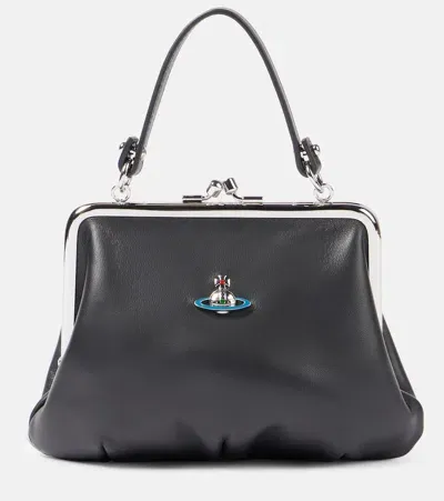 Vivienne Westwood Granny Frame Leather Tote Bag In Schwarz