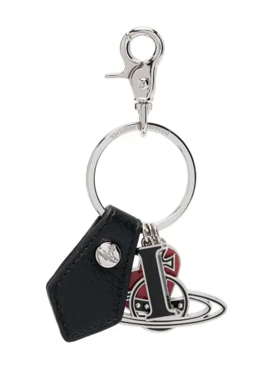 Vivienne Westwood I Love Orb Keyring In Black