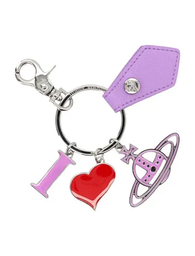 Vivienne Westwood I Love Orb Keyring In Purple