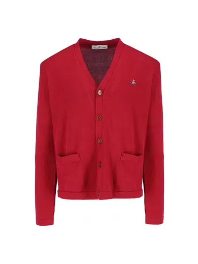 Vivienne Westwood Logo Cardigan In Red