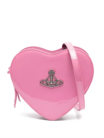 Vivienne Westwood Louise Heart Cross Body Bag In Pink