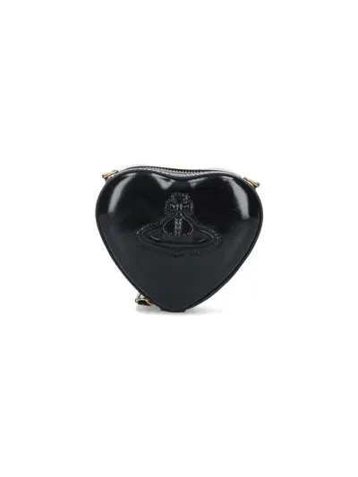 Vivienne Westwood "louise Heart" Crossbody Bag In Black  