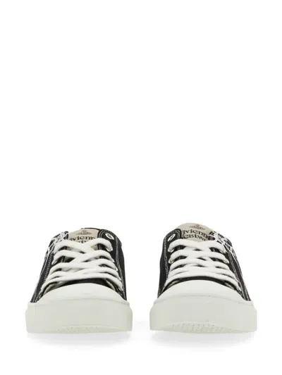 Vivienne Westwood Low Sneaker With Orb Logo In Black