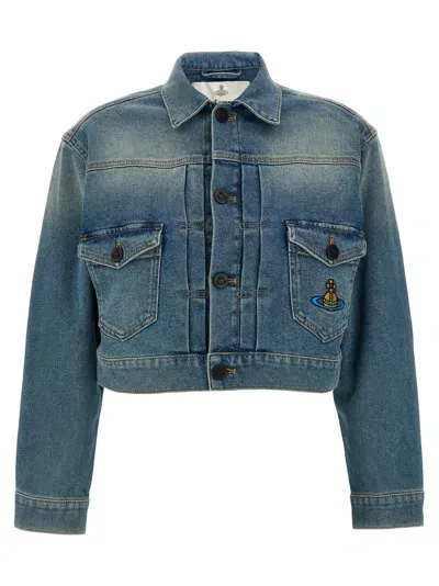 Vivienne Westwood 'marlene' Cropped Jacket In Blue