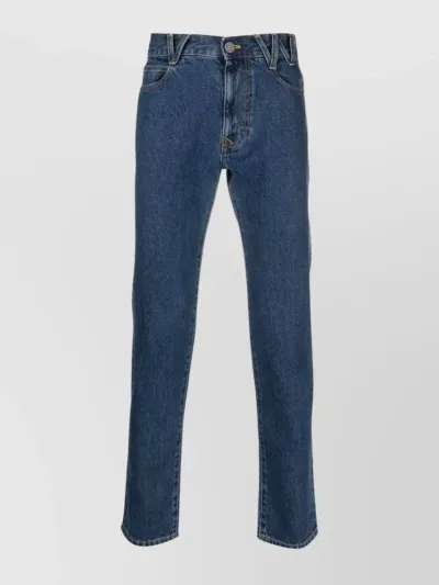 Vivienne Westwood Vw-print Tapered-leg Jeans In Blue