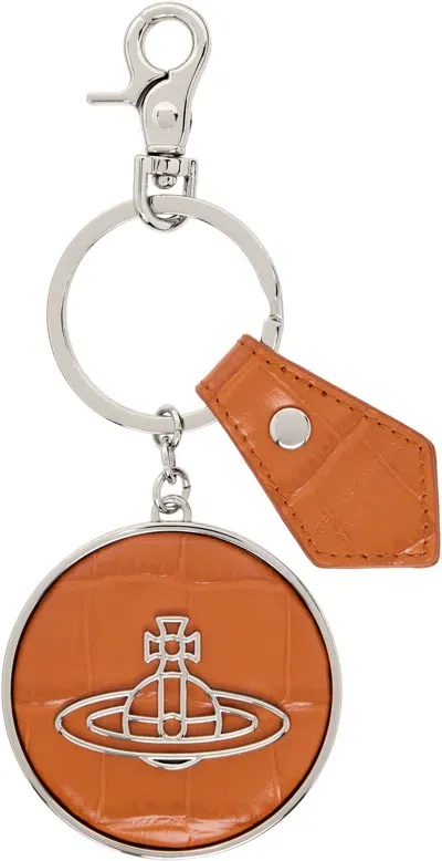 Vivienne Westwood Orange Thin Line Orb Keychain In Aw24-f407