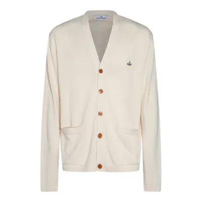 Vivienne Westwood Orb Embroidered Buttoned Cardigan In Beige