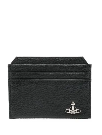 Vivienne Westwood Orb-plaque Card Holder In Black