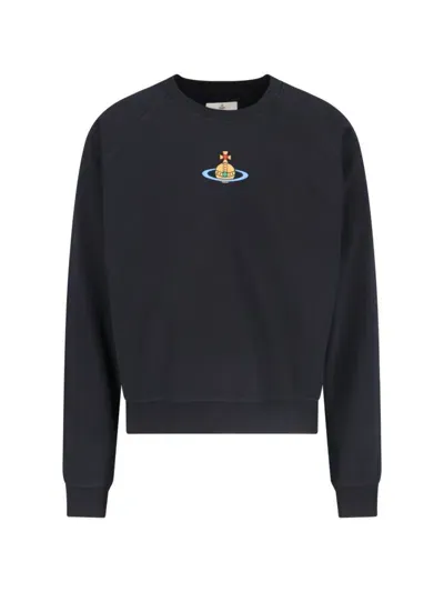 Vivienne Westwood 'raglan' Logo Crew Neck Sweatshirt In Black