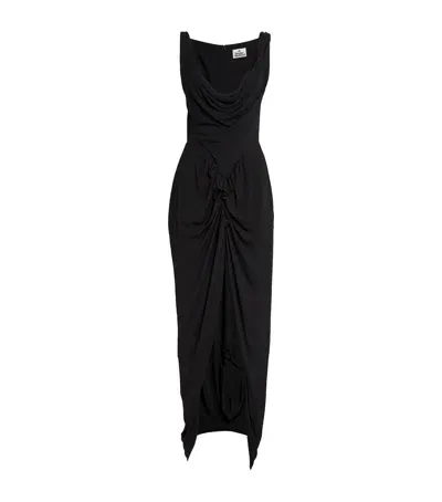 Vivienne Westwood Ruched High-low Panther Dress In Black