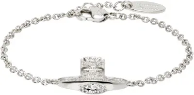 Vivienne Westwood Silver Carmela Bas Relief Bracelet In Gray