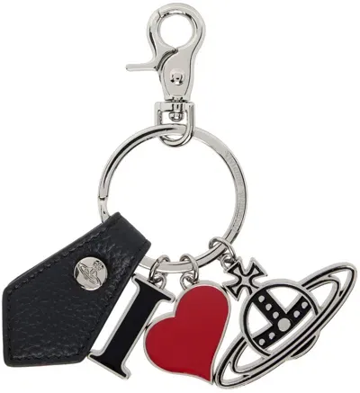 Vivienne Westwood Silver I Love Orb Keychain In Aw24-n403