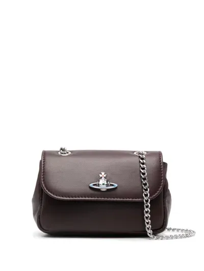 Vivienne Westwood Small Orb-plaque Crossbody Bag In Brown