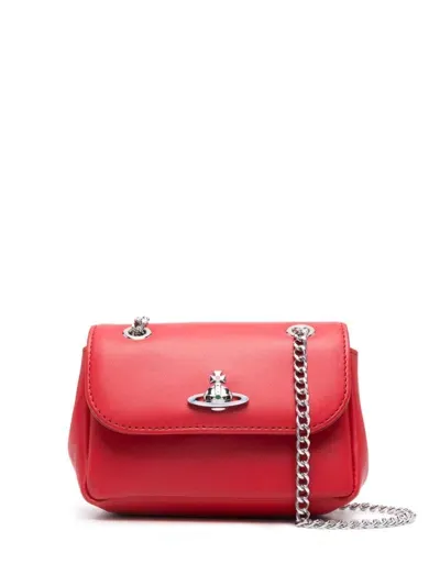 Vivienne Westwood Small Orb-plaque Crossbody Bag In Red