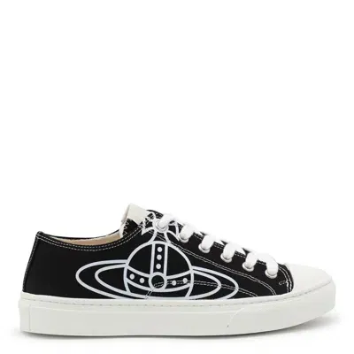 Vivienne Westwood Black And White Cotton Sneakers In Multicolor