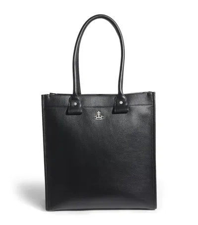 Vivienne Westwood Vegan Leather Teddy Tote Bag In Black