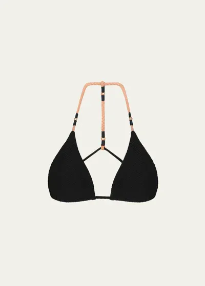 Vix Maiori Layla T-back Bikini Top In Black