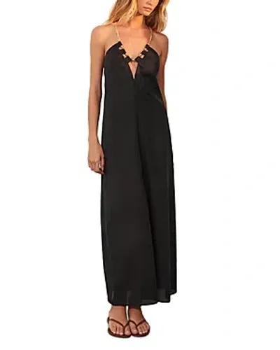 Vix Solid Zima Maxi Dress Coverup In Black