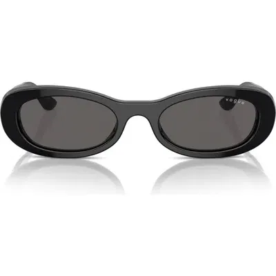 Vogue 53mm Oval Sunglasses In Black/black Smoke