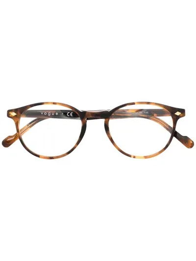 Vogue Eyewear Round Tortoiseshell Glasses In Brown