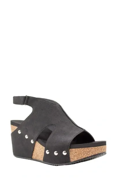 Volatile Beecher Slingback Platform Wedge Sandal In Black