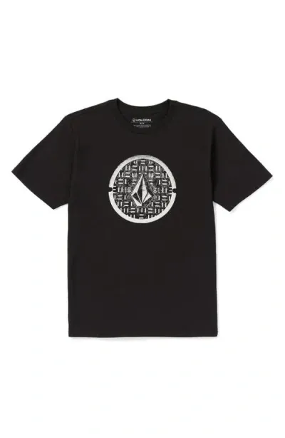 Volcom Circle Stone Graphic T-shirt In New Black