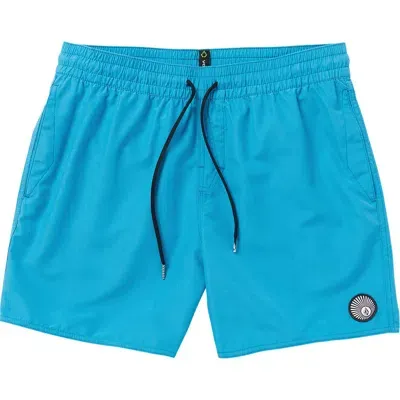 Volcom Lido Solid Swim Trunks In Tidal Blue