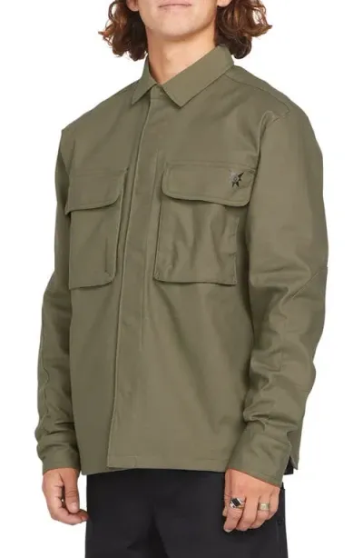 Volcom X Bryan Iguchi Work Shirt In Wintermoss